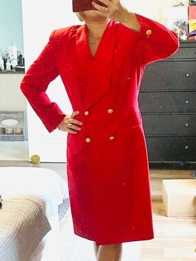 Vintage Kasper tux style double breasted wrap dress